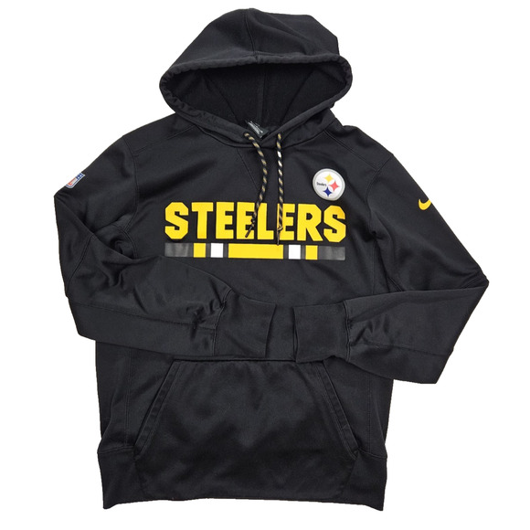 Nike Dri Fit Steelers Hoodie Men's Small Black NFL On Field Pullover Graphic - Picture 1 of 7